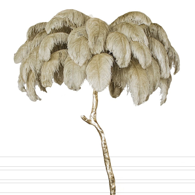 Lampadaire Fleur Luxe Plume/Métal Coloré Salon - Neutralighting