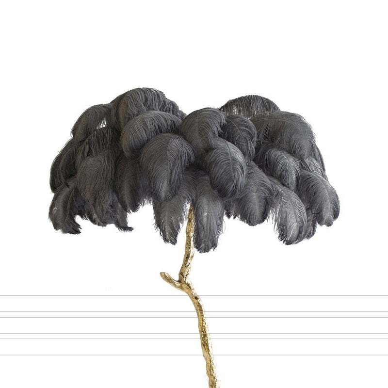 Lampadaire Fleur Luxe Plume/Métal Coloré Salon - Neutralighting
