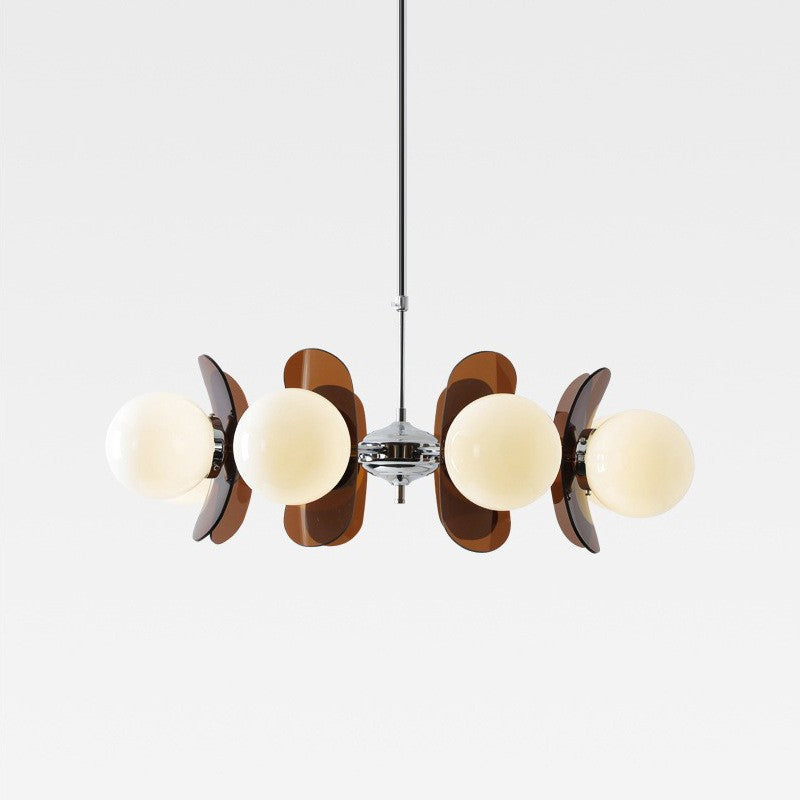 Lustre Géométrique Globes Verre Opale Pour Ambiance Chaleureuse