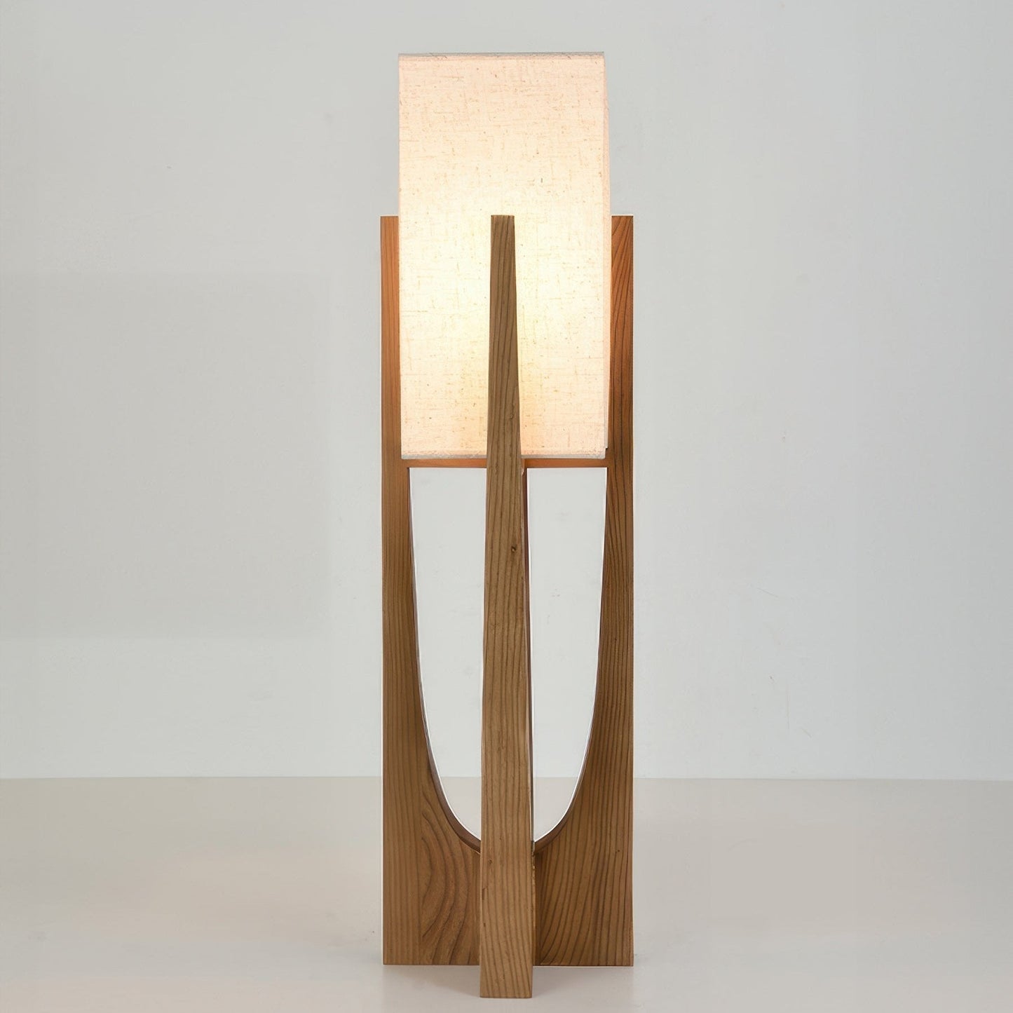 Lampadaire Wabi Sabi Bois et Tissu pour Ambiance Zen Contemporaine