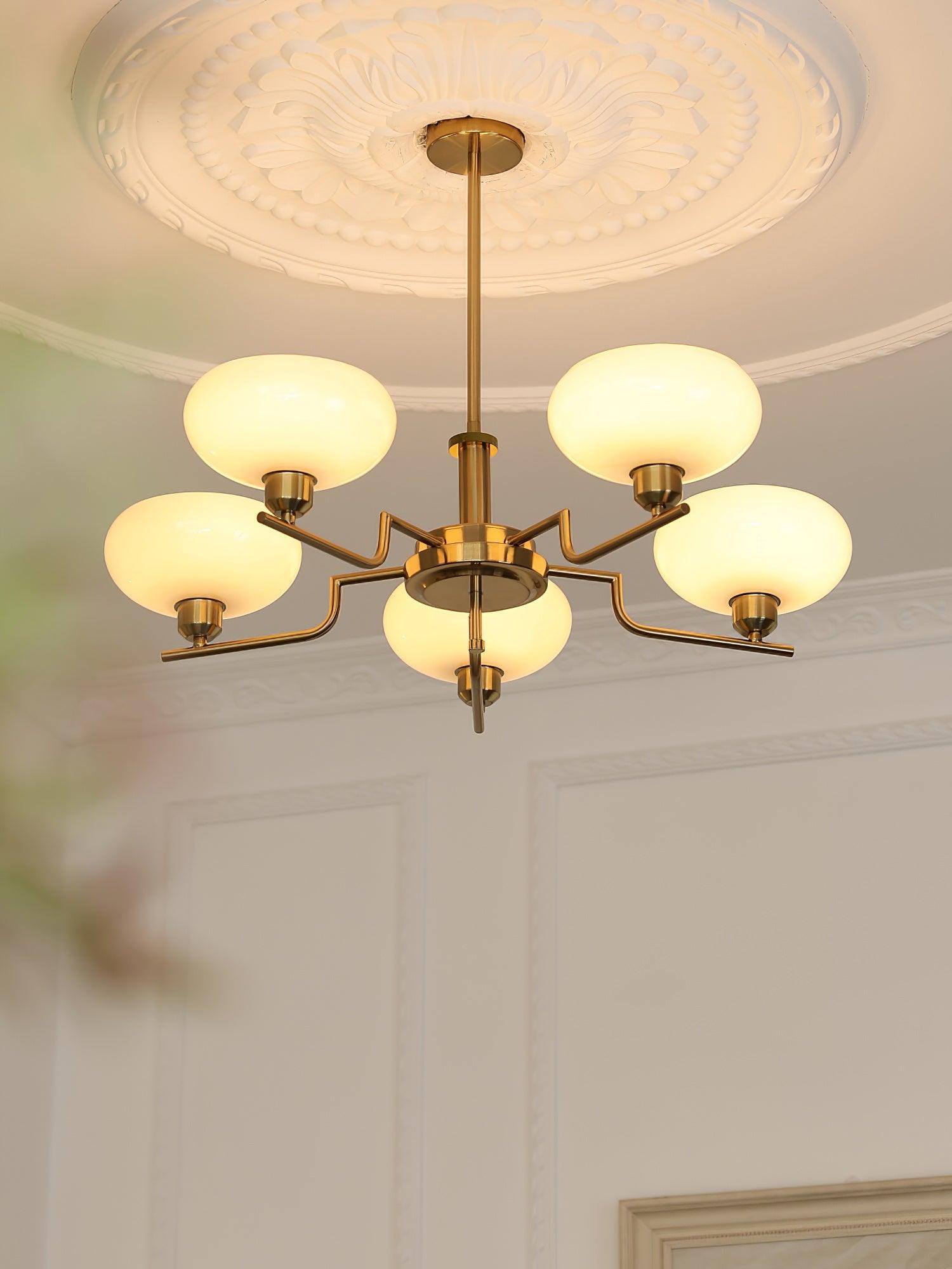 Lustra Suspension en Verre Globe Cadre en Laiton - Neutralighting