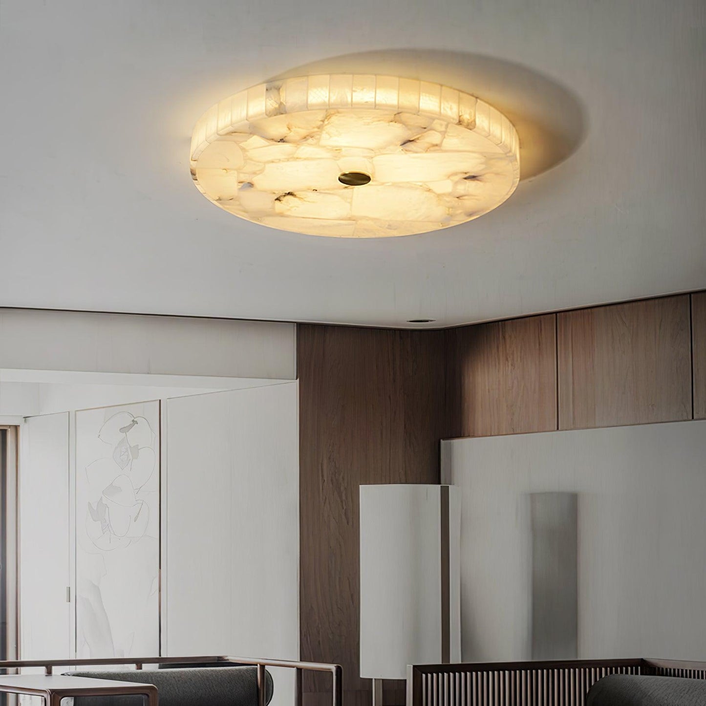 Delya Plafonnier Albâtre LED Rond - Neutralighting
