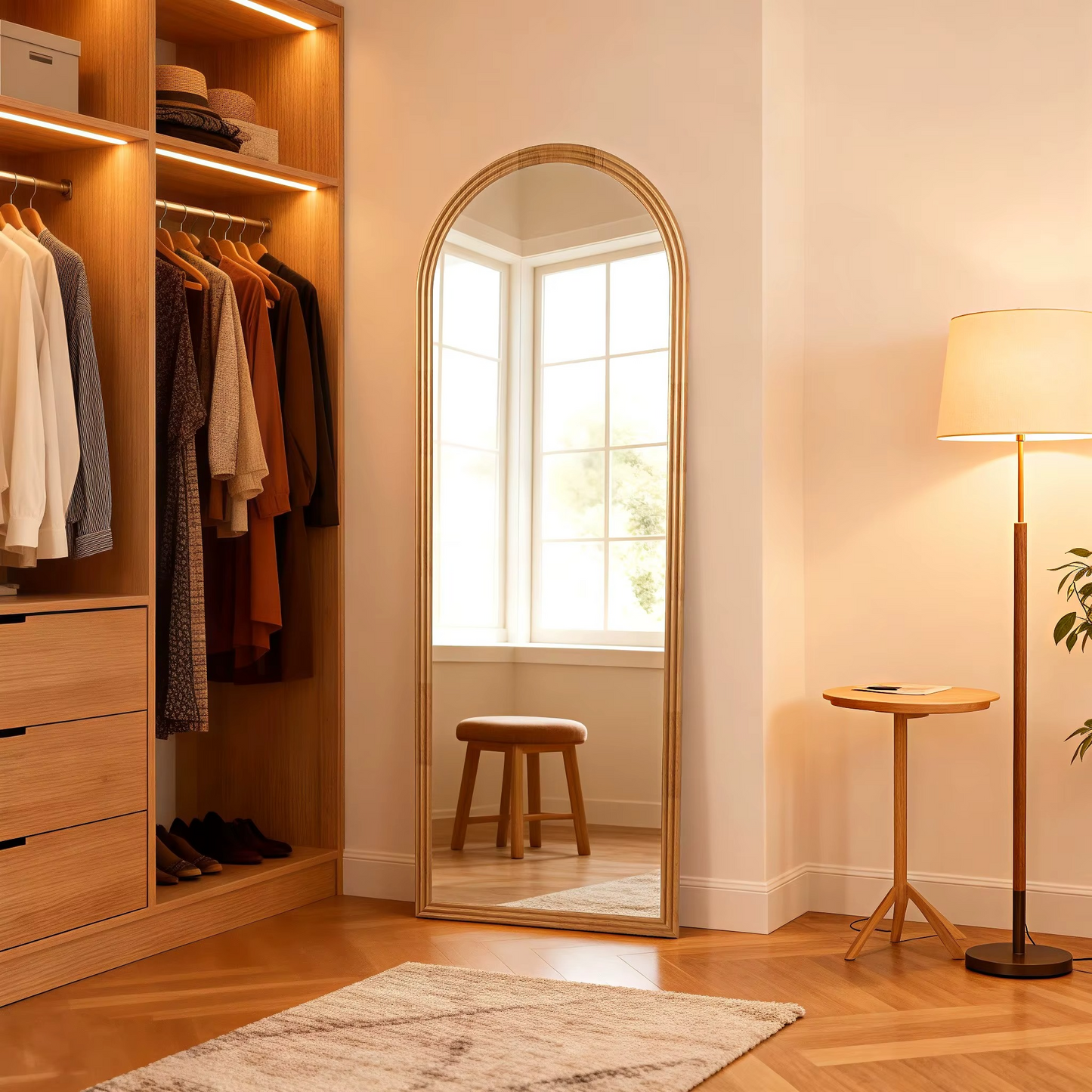 Miroir plein pied arqué