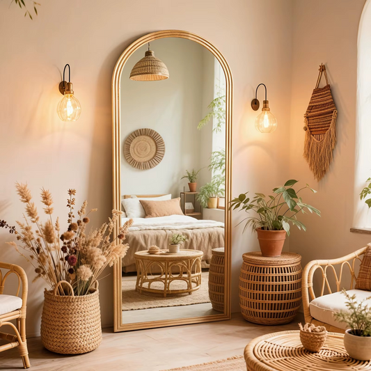 Miroir plein pied arqué