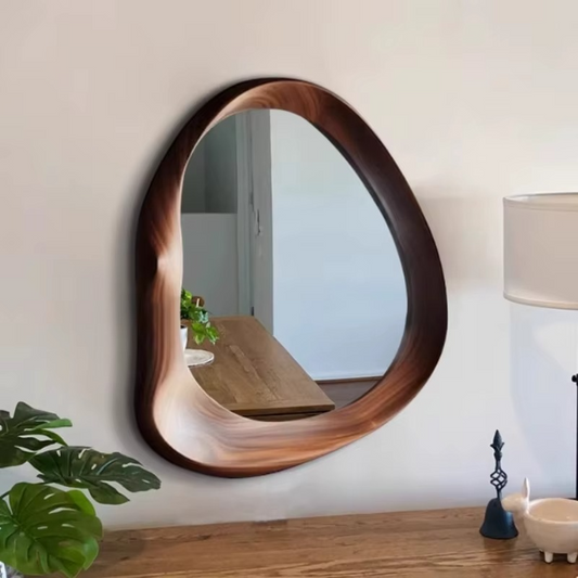 Miroir mural irrégulier en bois