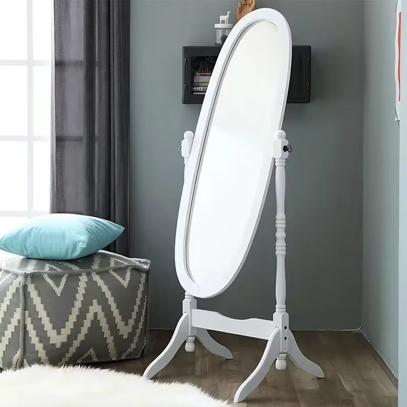 Miroir sur pied en bois style vintage