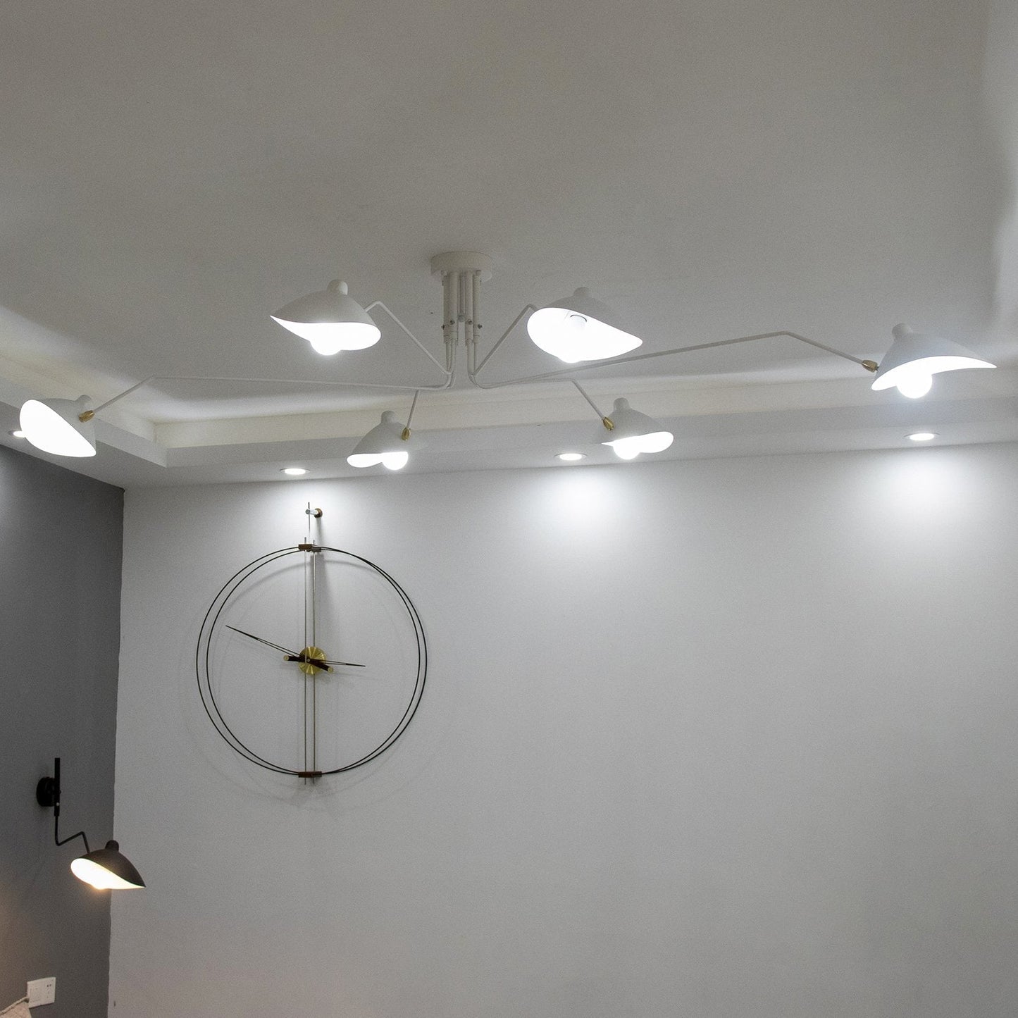 Plafonnier à Bras Articulés en Métal Pour Éclairage Design