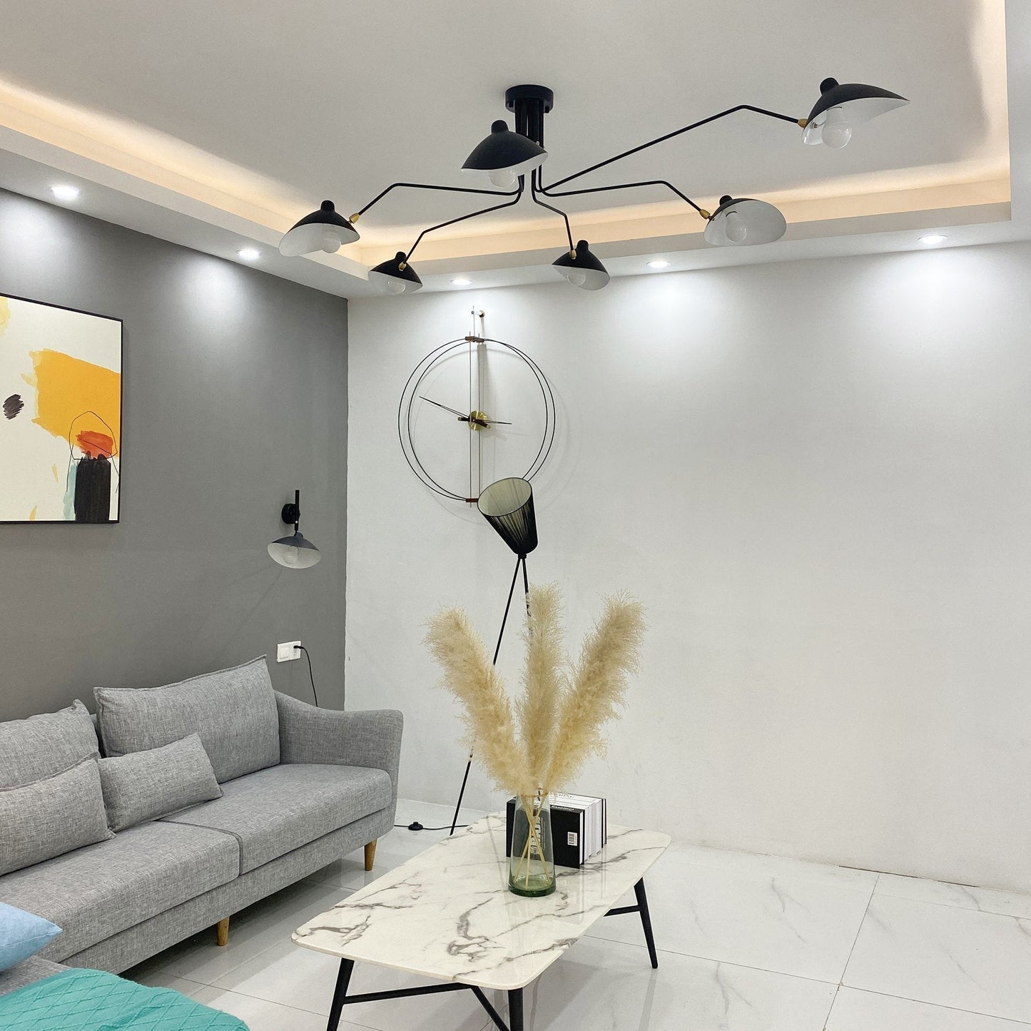 Plafonnier à Bras Articulés en Métal Pour Éclairage Design