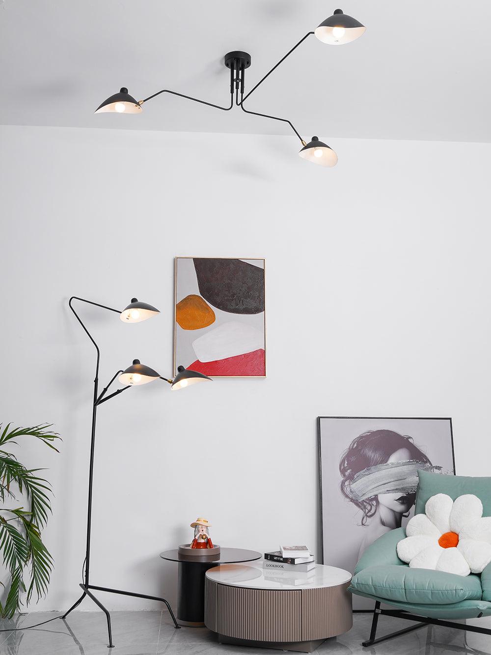 Plafonnier à Bras Articulés en Métal Pour Éclairage Design