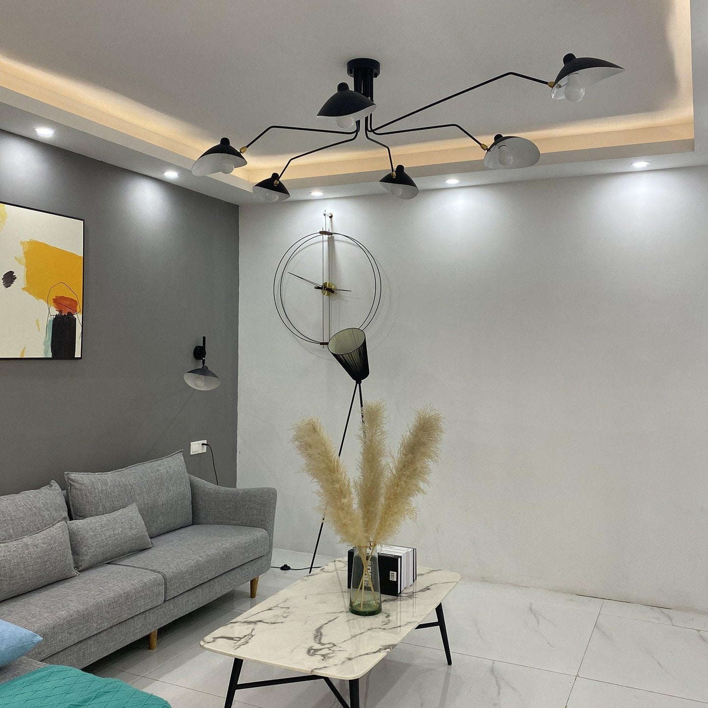 Plafonnier à Bras Articulés en Métal Pour Éclairage Design