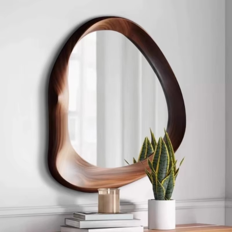 Miroir mural irrégulier en bois