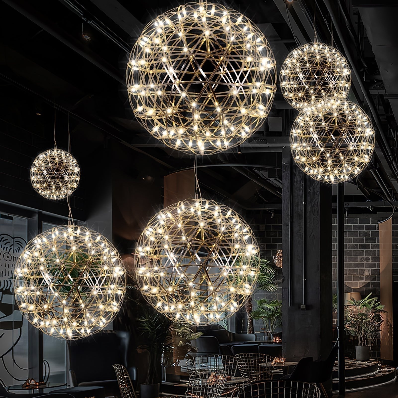 Ivthayra Lampe Pendante Boule Dorée de Luxe Postmoderne - Neutralighting