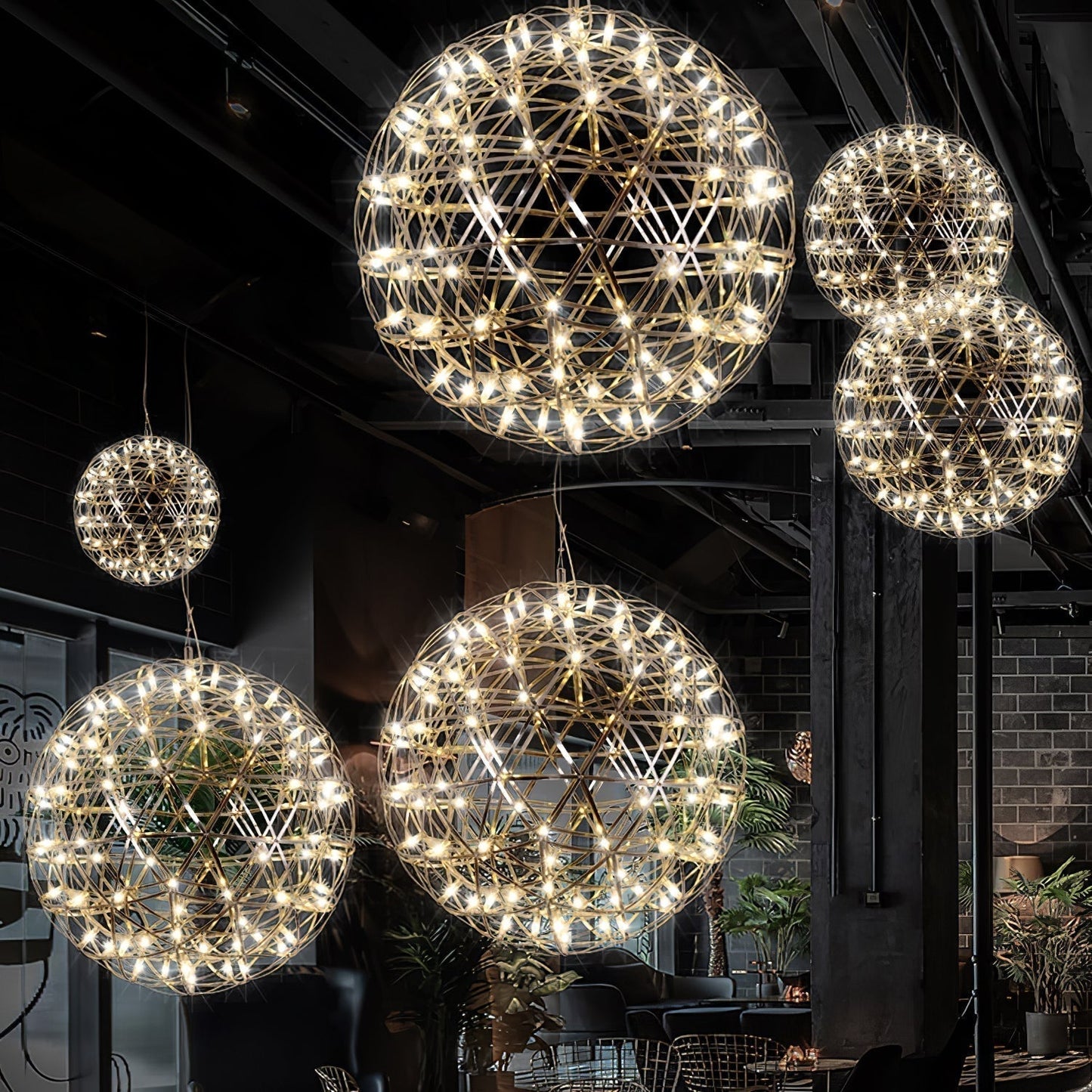 Ivthayra Lampe Pendante Boule Dorée de Luxe Postmoderne - Neutralighting
