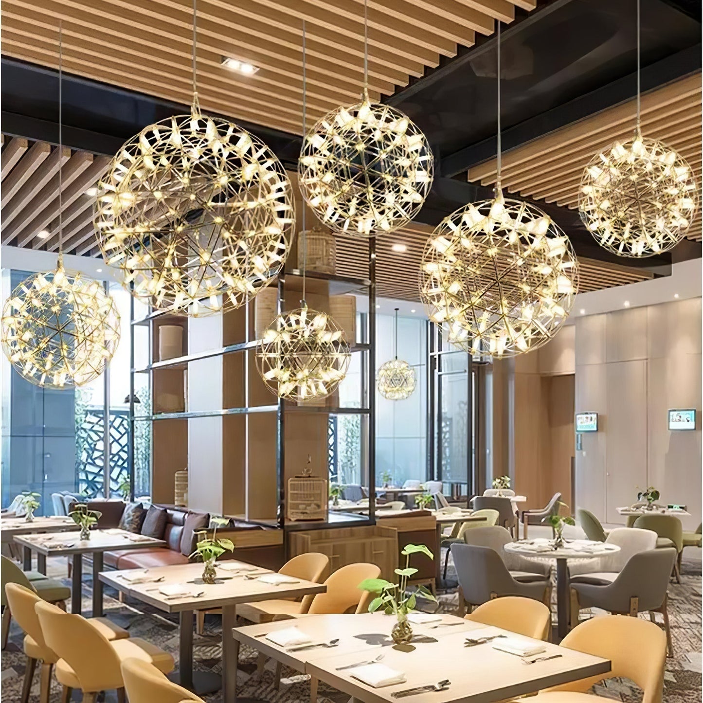 Ivthayra Lampe Pendante Boule Dorée de Luxe Postmoderne - Neutralighting