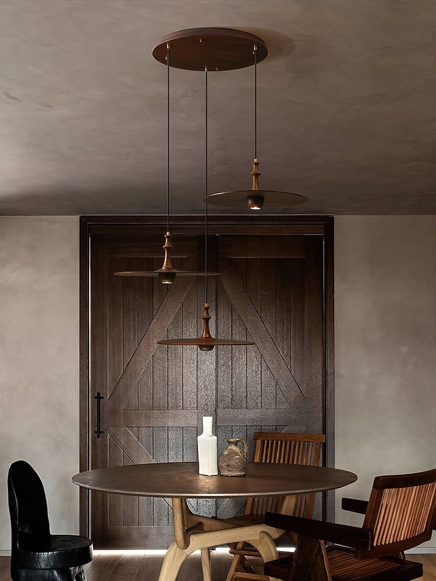 Syrinyra Suspension Sculpturale Disque Bois - Neutralighting