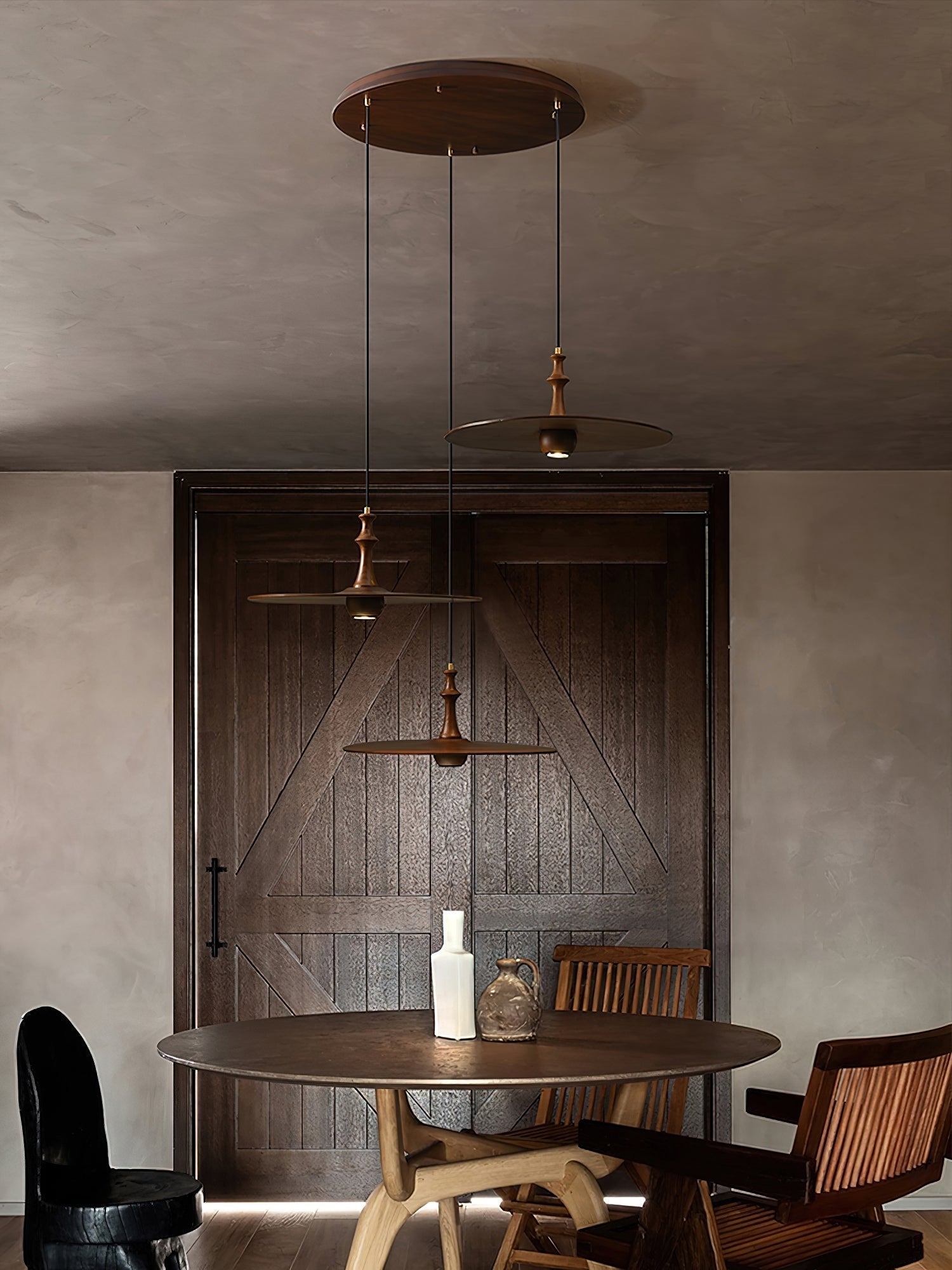 Syrinyra Suspension Sculpturale Disque Bois - Neutralighting