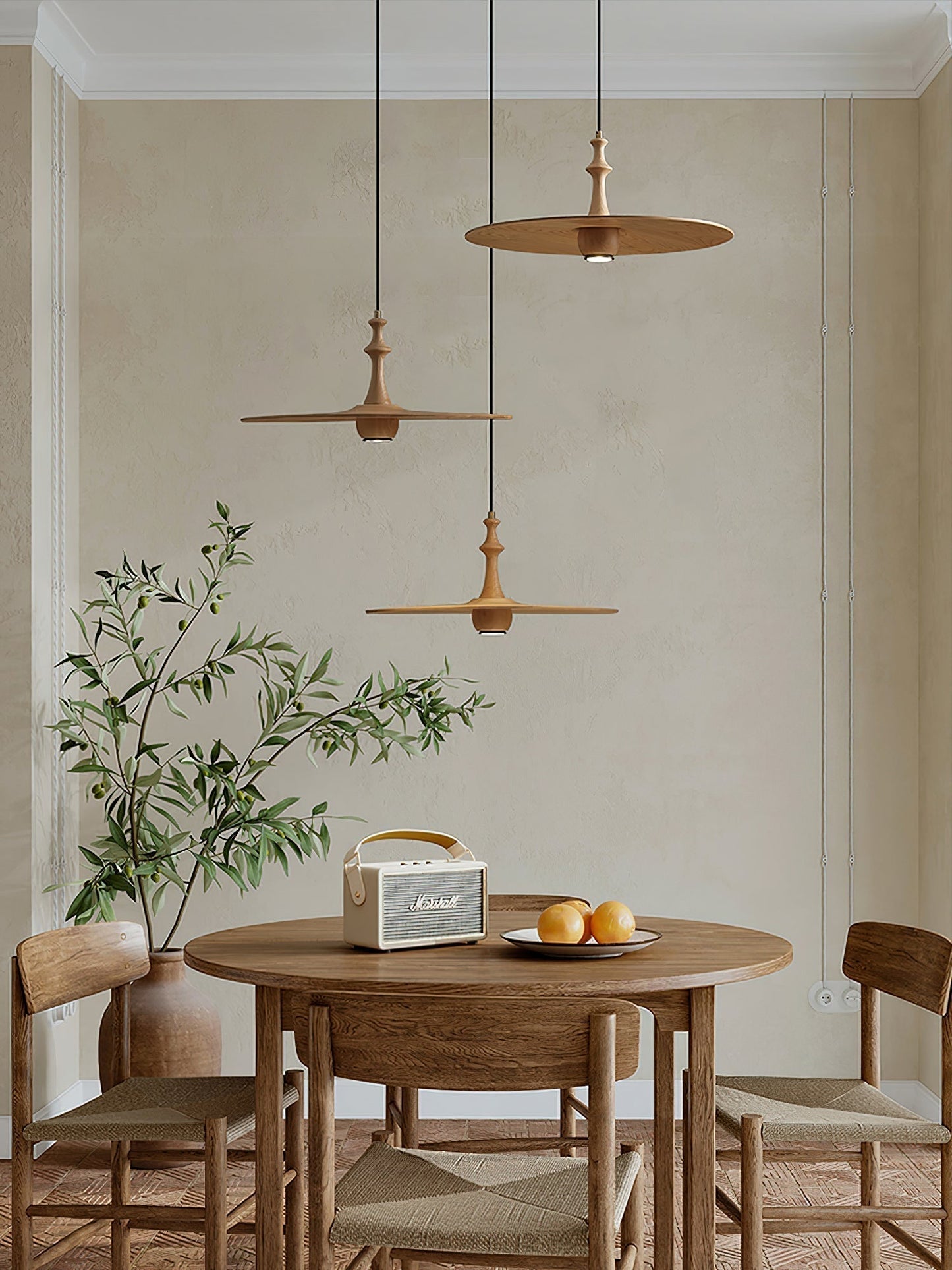 Syrinyra Suspension Sculpturale Disque Bois - Neutralighting