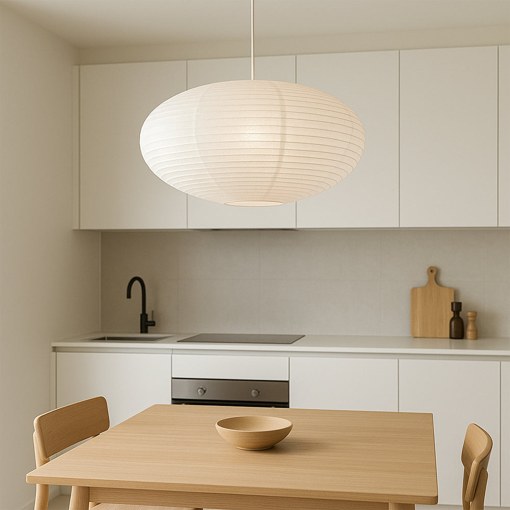 Suspension en Papier Minimaliste pour une Ambiance Chaleureuse