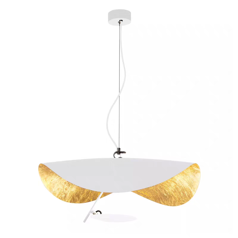 Plafonnier Feuille Moderne Noir Doré Pour Salon Et Chambre