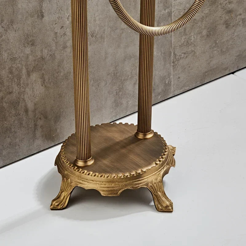 Robinet de baignoire autoportant en laiton antique avec ensemble mitigeur et douchette