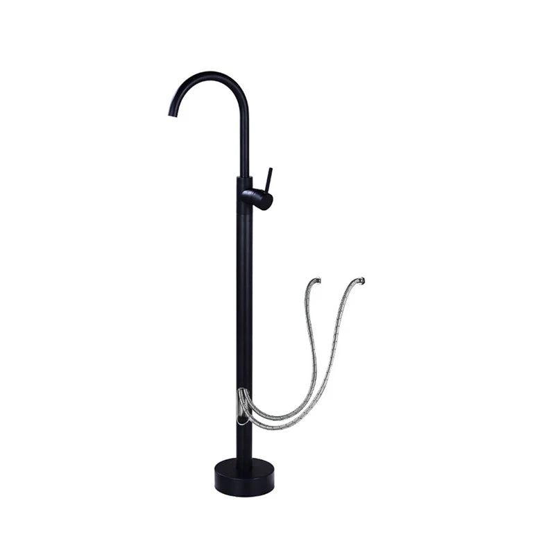 Robinet de remplissage de baignoire sur pied en laiton antique avec douchette