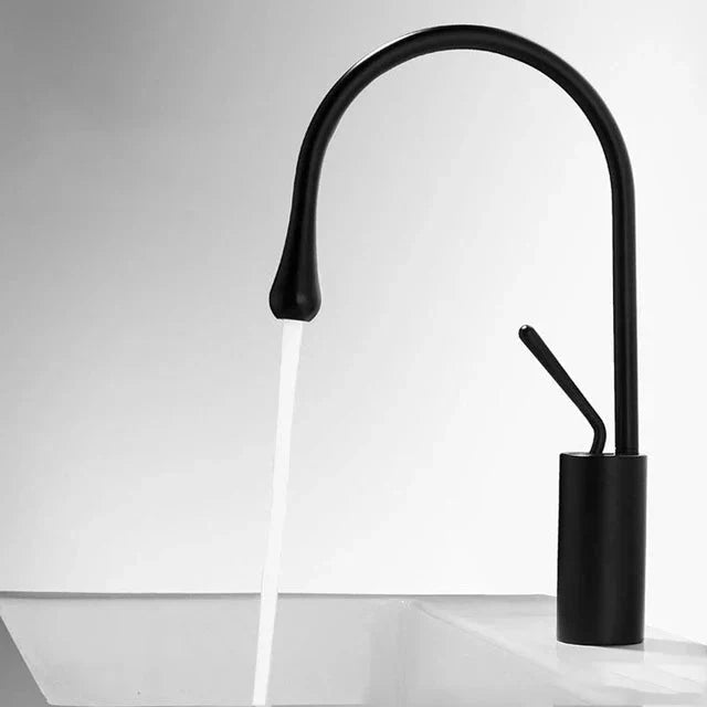 Robinet de lavabo moderne en laiton, mitigeur monocommande avec bec pivotant à 360° pour salle de bains