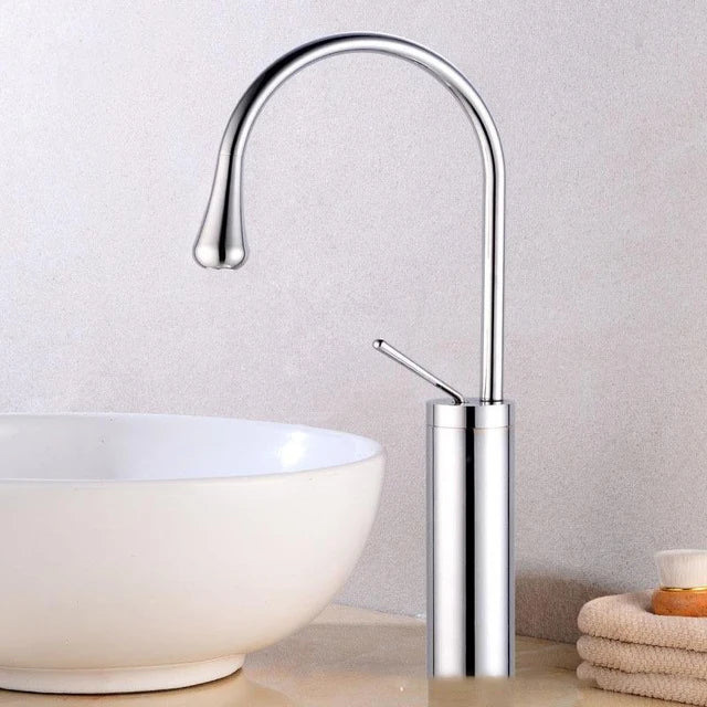 Robinet de lavabo moderne en laiton, mitigeur monocommande avec bec pivotant à 360° pour salle de bains