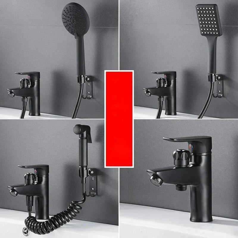 Robinet de lavabo de salle de bains Index Bath à monocommande avec pommeau de douche