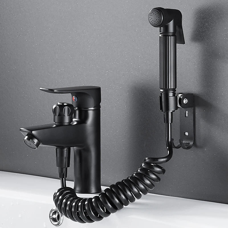 Robinet de lavabo de salle de bains Index Bath à monocommande avec pommeau de douche