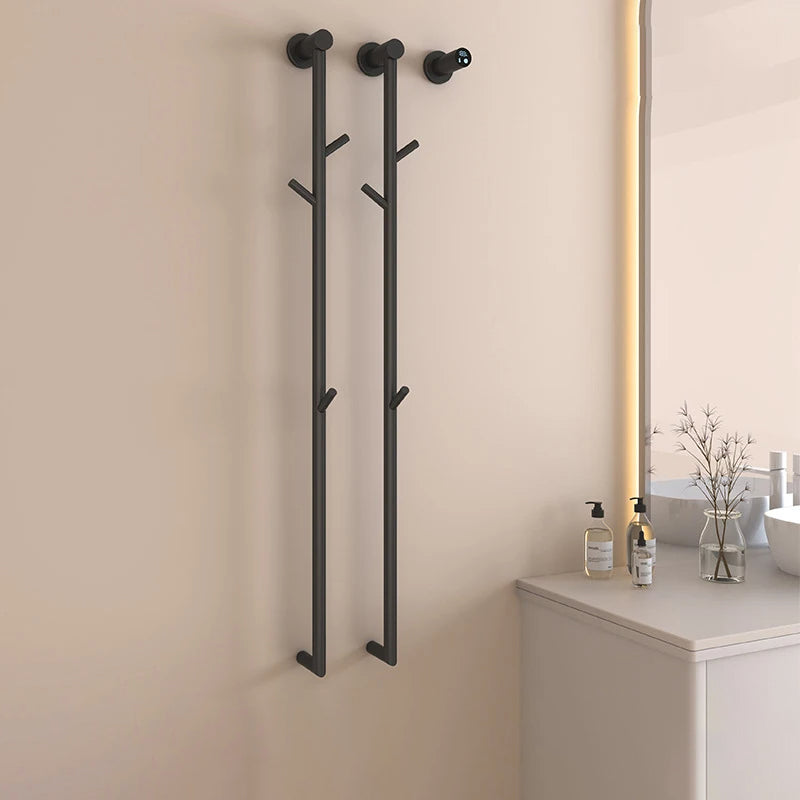 Porte-serviettes chauffant électrique élégant à séchage rapide pour salle de bains