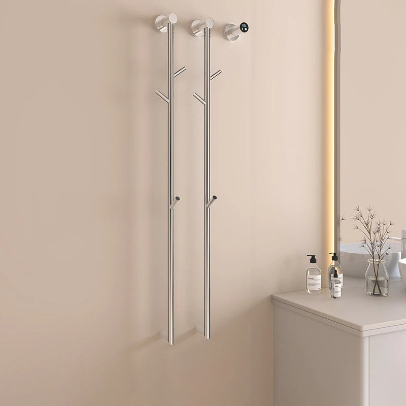 Porte-serviettes chauffant électrique élégant à séchage rapide pour salle de bains