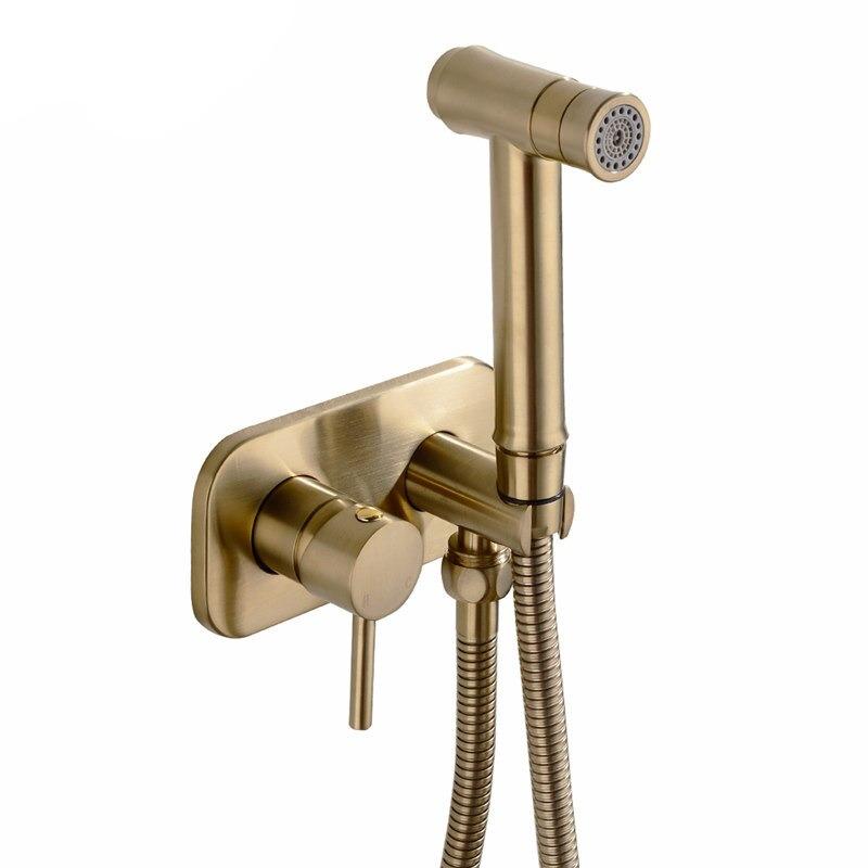 Douchette de bidet manuelle en laiton avec double mode et commutateur eau chaude/eau froide