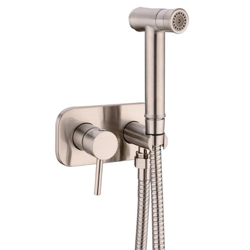 Douchette de bidet manuelle en laiton avec double mode et commutateur eau chaude/eau froide