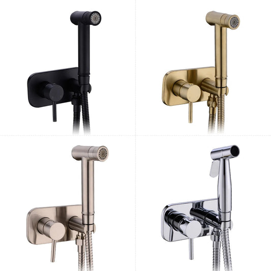 Douchette de bidet manuelle en laiton avec double mode et commutateur eau chaude/eau froide