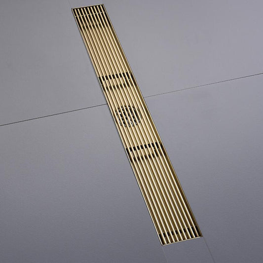 Bonde de sol haut de gamme pour salle de bains en acier inoxydable doré brossé, anti-odeurs