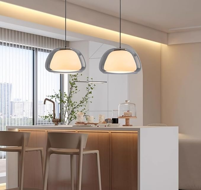 Lampe Suspendue Moderne En Verre Au Lait Pour Une Ambiance Élégante