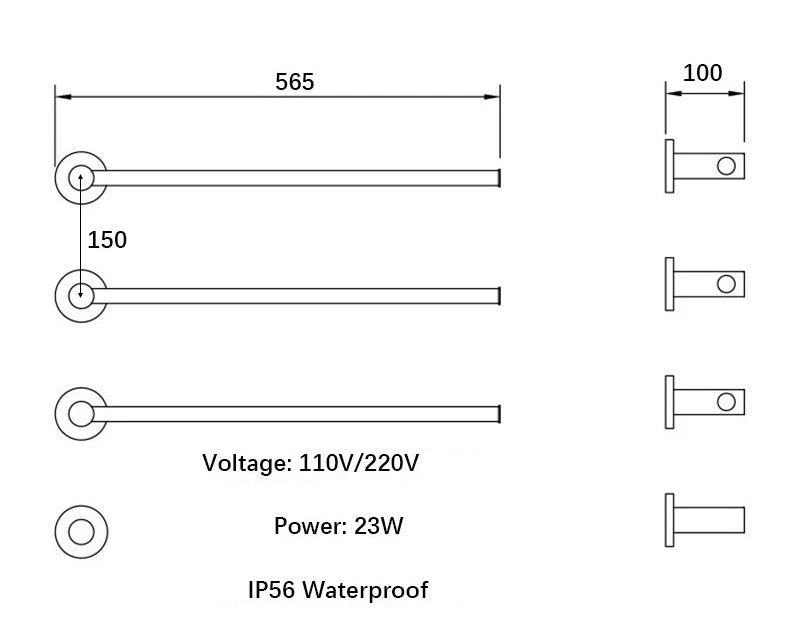 Sèche-serviettes électrique en acier inoxydable, porte-serviettes chauffant de salle de bains