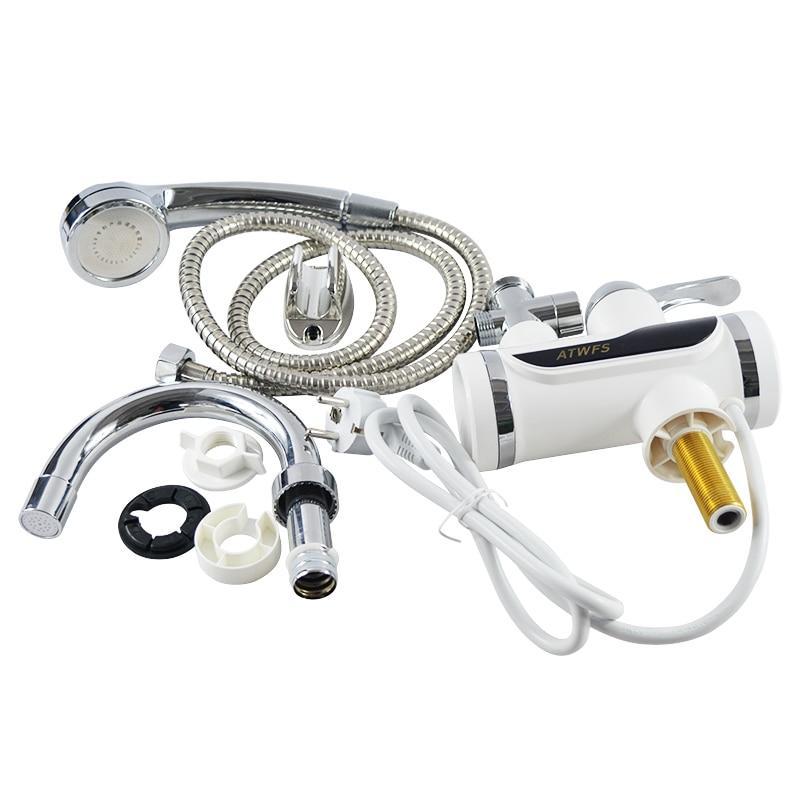 Chauffe-eau de douche instantané électrique avec commande numérique de la température et robinet