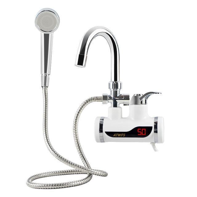 Chauffe-eau de douche instantané électrique avec commande numérique de la température et robinet