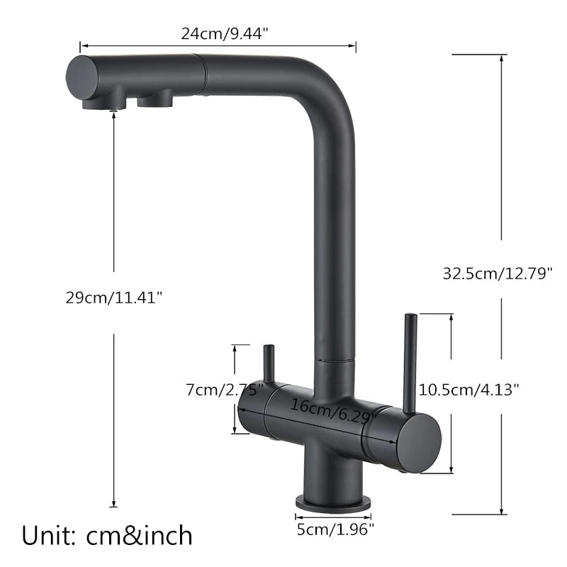 Robinet de cuisine filtrant avec rotation à 360 degrés, double pulvérisateur, robinet d’eau potable
