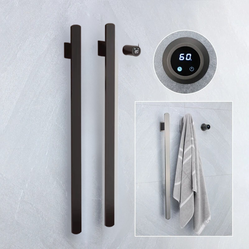 Sèche-serviettes doré mural en acier inoxydable, chauffant, pour salle de bains, 220V