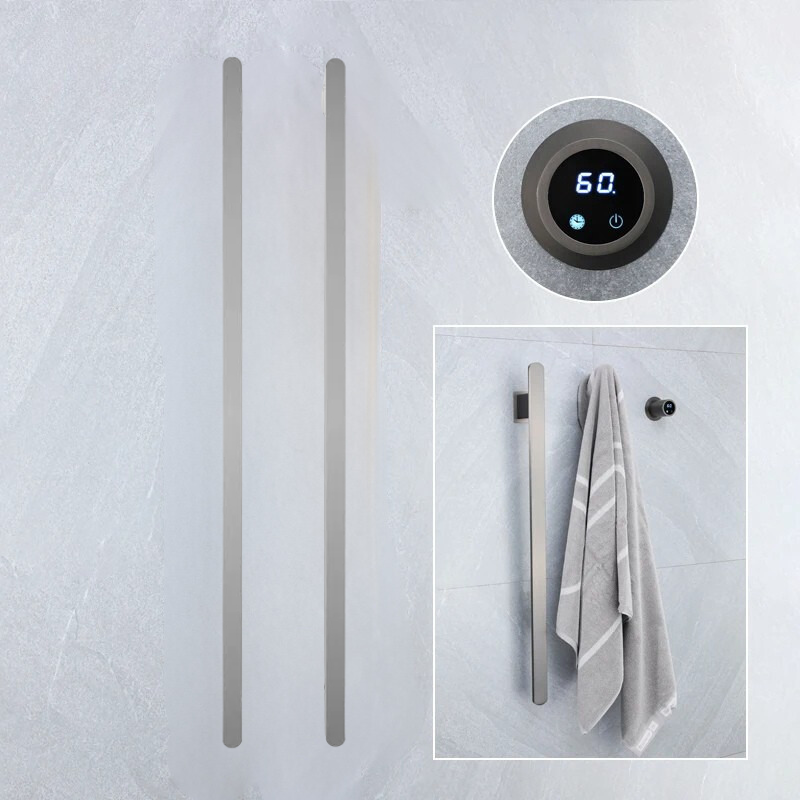Sèche-serviettes doré mural en acier inoxydable, chauffant, pour salle de bains, 220V