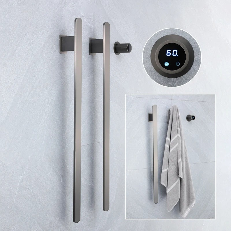Sèche-serviettes doré mural en acier inoxydable, chauffant, pour salle de bains, 220V