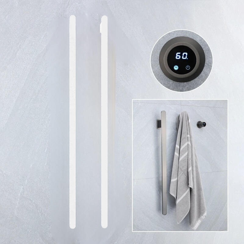 Sèche-serviettes doré mural en acier inoxydable, chauffant, pour salle de bains, 220V