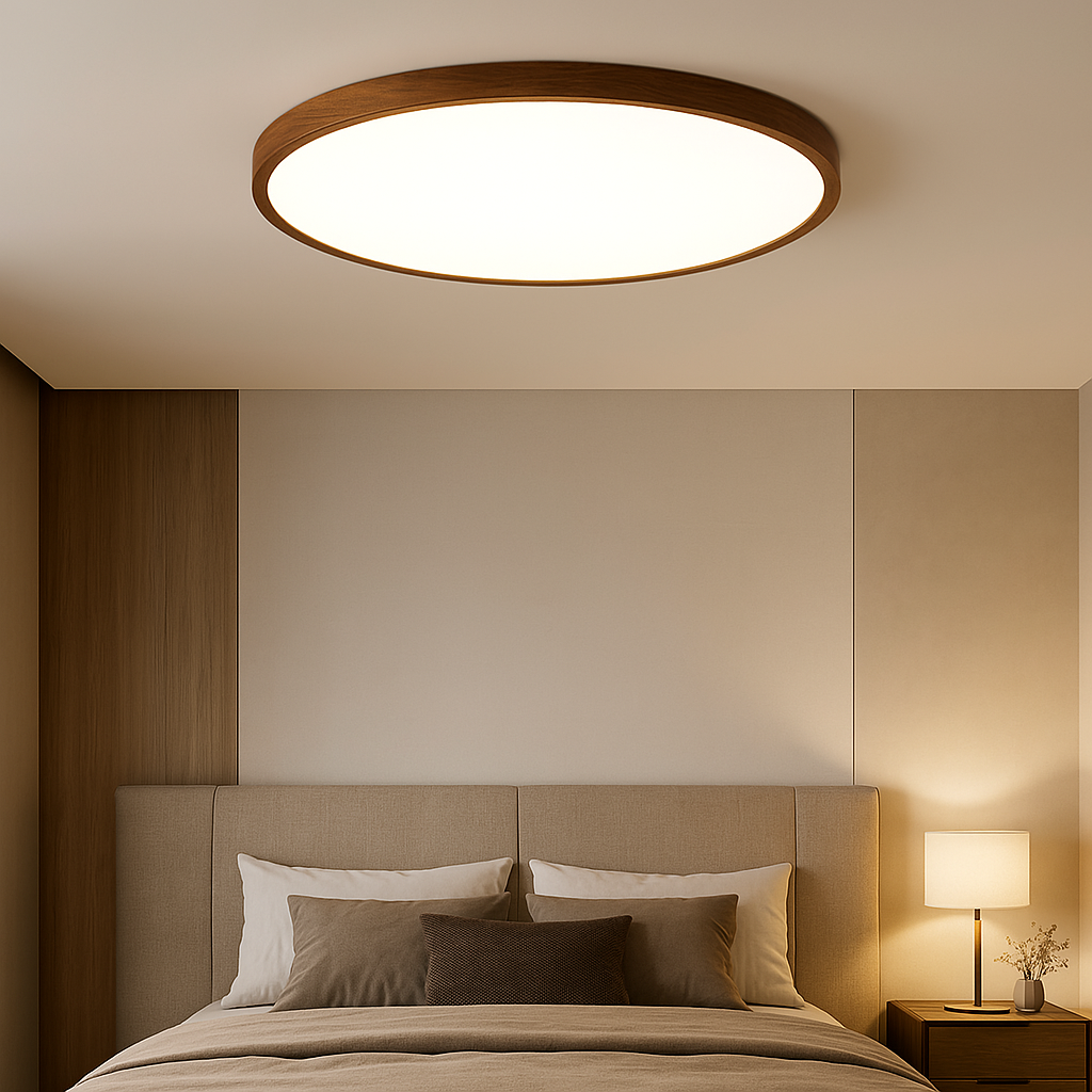 Plafonnier Bois Foncé Ambiance Chaleureuse Design Intemporel
