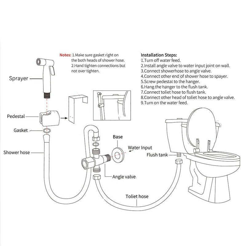 Douchette pour bidet couleur or titane, kit pour toilettes en laiton massif