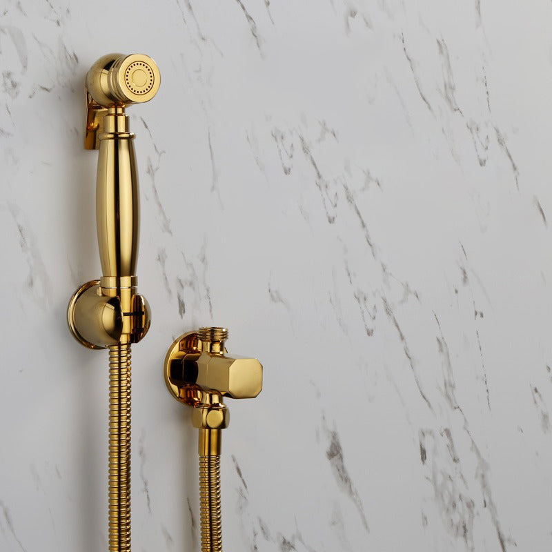 Douchette pour bidet couleur or titane, kit pour toilettes en laiton massif