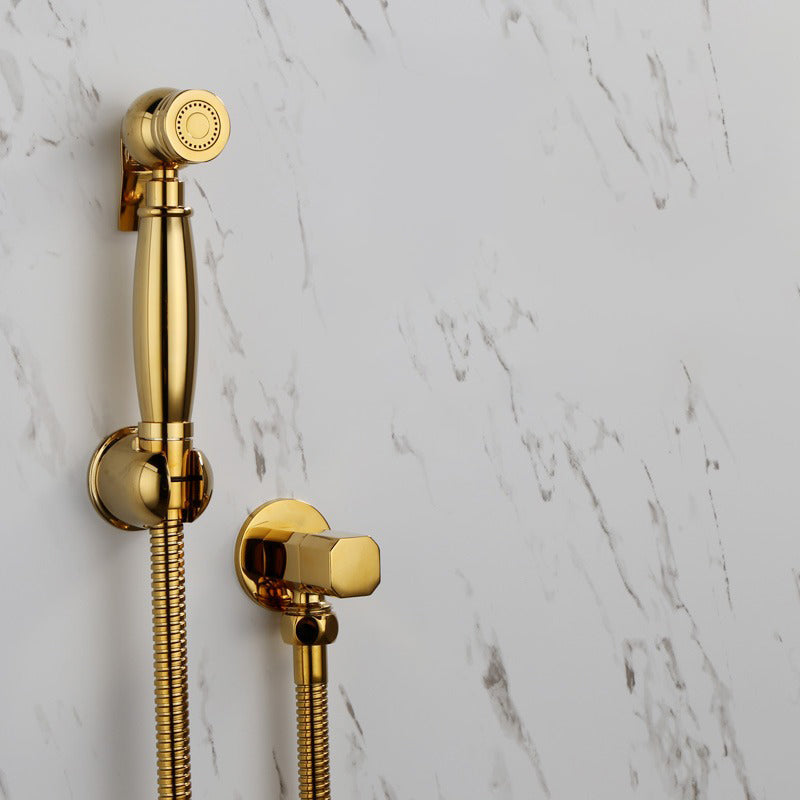 Douchette pour bidet couleur or titane, kit pour toilettes en laiton massif