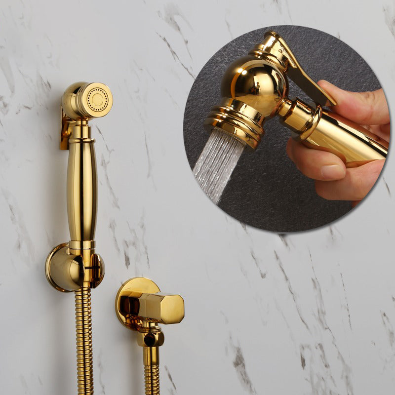 Douchette pour bidet couleur or titane, kit pour toilettes en laiton massif