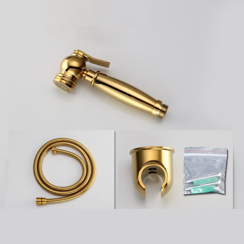 Douchette pour bidet couleur or titane, kit pour toilettes en laiton massif